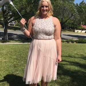 2 piece crop top and full skirt